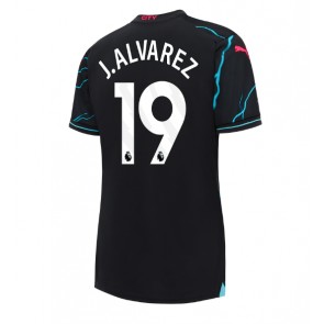 Lacne Ženy Futbalové dres Manchester City Julian Alvarez #19 2023-24 Krátky Rukáv - Tretina